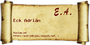 Eck Adrián névjegykártya